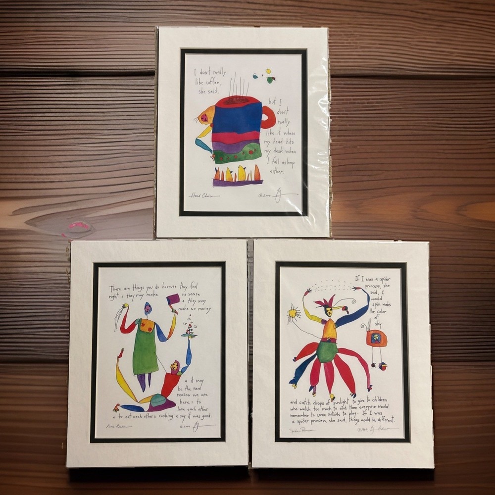 Brian Andreas Story People Signed Art Matted Prints 8x10 Sealed New Lot Of 3